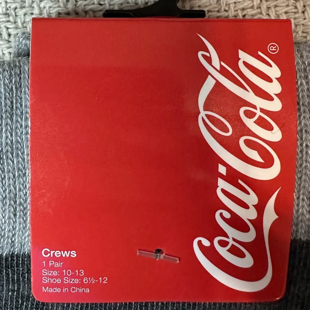Coca-Cola Socks NWT 2 Pairs Matching Vintage Unisex Gray Soda Coke